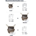 thumbnail image 4 of LE TAUCI Plant Basket, 7.8 Inch Black Triangle Woven Seagrass Belly Planter Baskets, 4 of 8