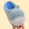 thumbnail image 5 of PINQI Unisex Child Indoor Slippers Kids Children's Boys Girls Fashion Shoes Cute Plush Shoes Indoor Home Warm and Cute Cotton Slippers for Indoor Outdoor(Blue,7-8 Years), 5 of 7