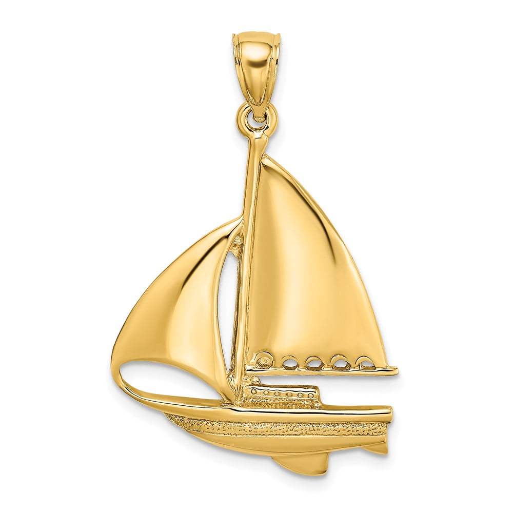 14k gold sailboat charm