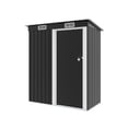thumbnail image 1 of 5 x 3 FT Cobertizo de Almacenamiento Exterior con Puerta Simple,Ventanillas de Ventilación Blancas y Cerradura para Almacenamiento en Patio Jardín Trasero, 1 of 8