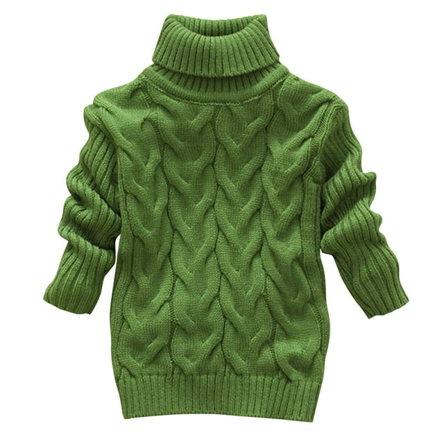 TIMIFIS Chandails à Col Roulé d'Automne pour Tout-Petits Garçons Filles Manches Longues Décontracté Tricot Torsadé Chandail d'Hiver Extensible Mode Couleur Unie Hauts Confortables Chandail Tendance pour Enfants