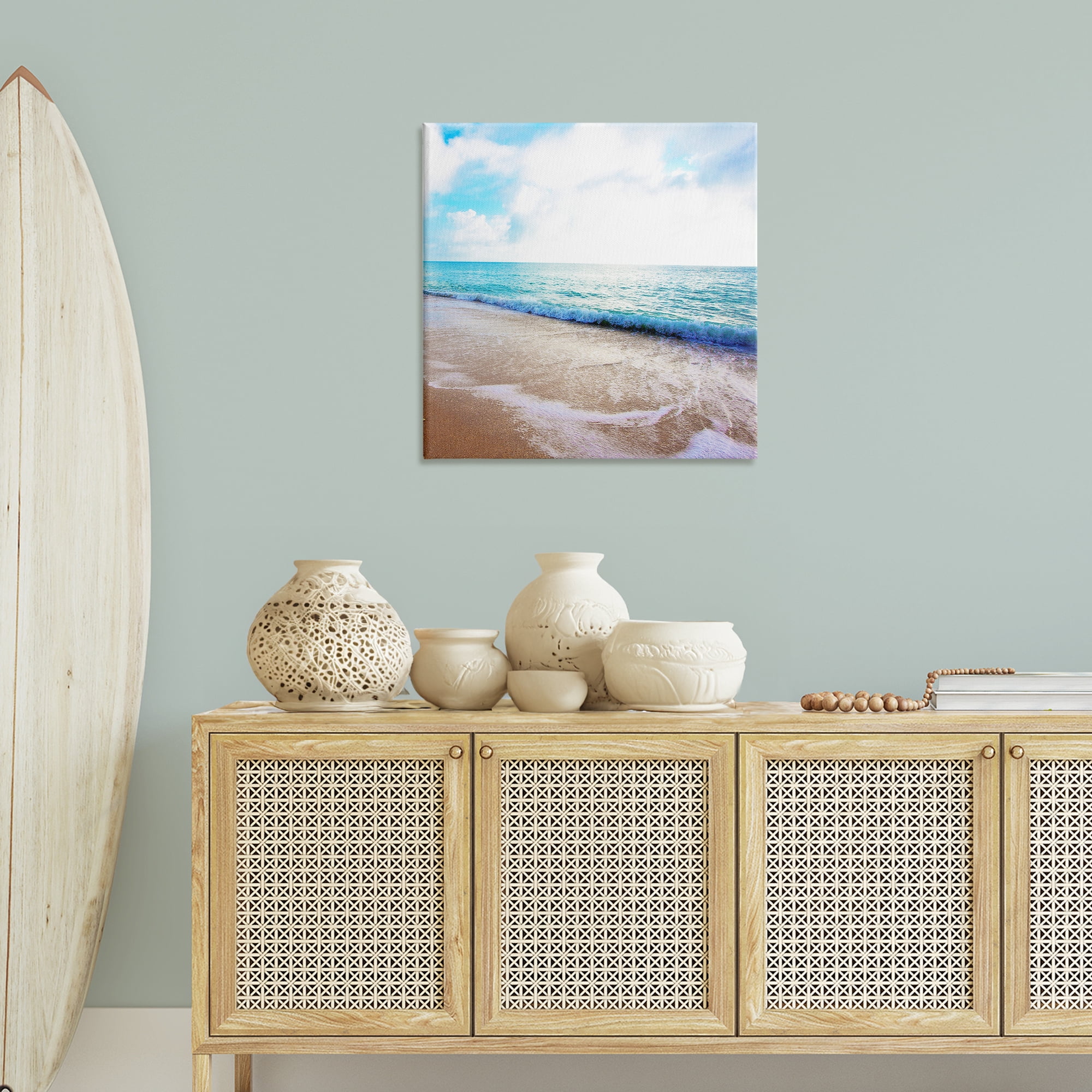 Stupell Industries Billowing Beach Wave Nautical & Beach Photography Wrapped Canvas Art Print Wall Art, 30 x 30
