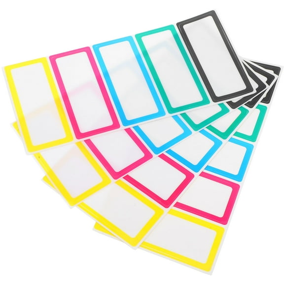 OFFIGAM 20Pcs Reusable Dry Erase Labels for Storage Bins Assorted Color Nano Sticker