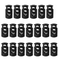thumbnail image 7 of Unique Bargains 20pcs Lightweight Black Plastic Spring Cord Lock Cord End Fastener Double Holes Toggle Stoppers Sliders, 7 of 7
