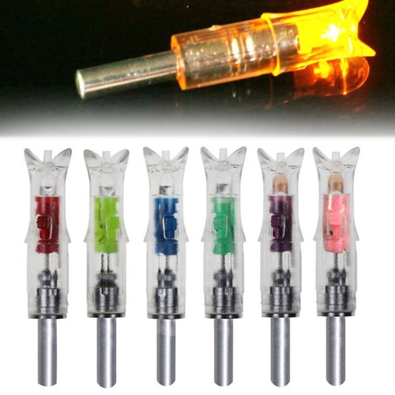 Cocobaby 6Pc LED Lighted Nocks for Crossbow Bolts .300''/7.62mm Inside Diameter Half Moon