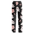 thumbnail image 5 of Womens Halloween Pajama Pants Castle Bat Drawstring Funny Pajama Pants Candy Ghost Wide Leg Horror Sleep Pants, S, 5 of 5