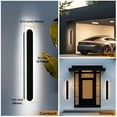 thumbnail image 3 of Melucee 2 Pack 32inch Long Oval Outdoor Modern LED Wall Light, 3000K-6000K Dimmable Outdoor Wall Sconces Waterproof Wall Mount Lighting Fixture Rectangular Black Wall Lights for Porch Garage, 3 of 6