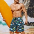 thumbnail image 6 of Binienty Men's Beach Shorts Board Trunks With Colorful Dinosaur Print - Quick Dry for Summer Vacation and Water Activities, 6 of 10