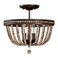 thumbnail image 4 of Ovid 16 in. 3-Light Indoor Matte Brown Finish Semi-Flush Mount Ceiling Light with Light Kit, 4 of 5