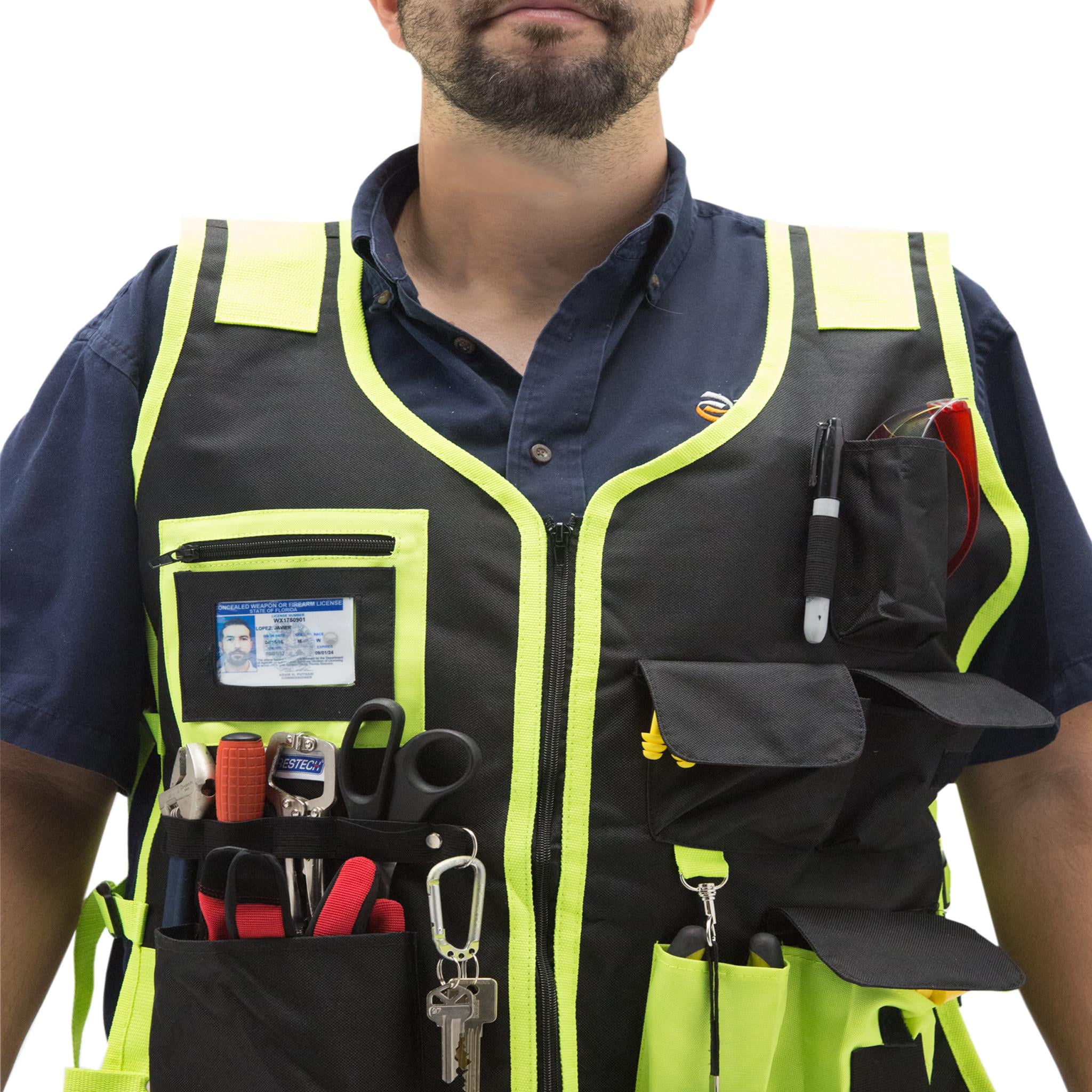 JORESTECH Hi-Vis Safety Tool Vest, VL-09 (Black/Orange)