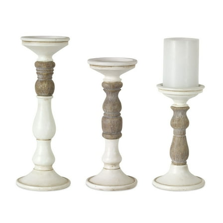 Home Decorative Candle Holder (Set of 3) 8.5"H, 10.5"H, 12.5"H Resin