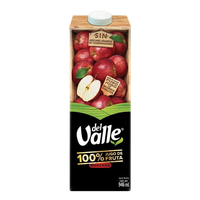 Del Valle, Del Valle 100% Jugo sabor Manzana 12pack de 946ml, Total 11352 mililitros