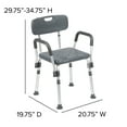 thumbnail image 6 of Flash Furniture HERCULES Series 300 Lb. Capacity Adjustable Gray Bath & Shower Chair with Quick Release Back & Arms, 6 of 18