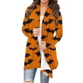 thumbnail image 1 of Womens Gothic Cardigan Pumpkin Print Cover Up Blouses Long Sleeve Tops Plus Size Crochet Kimono Cover Ups Loose Fitted Sweaters Cardigans, 1 of 6