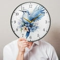thumbnail image 5 of Blue with Bird Acrylic Wall Clocks Quiet Round Clock Battery Operated Non-Ticking Clock for Bedroom Kitchen Office Decorative 11.9 Inch, 5 of 10
