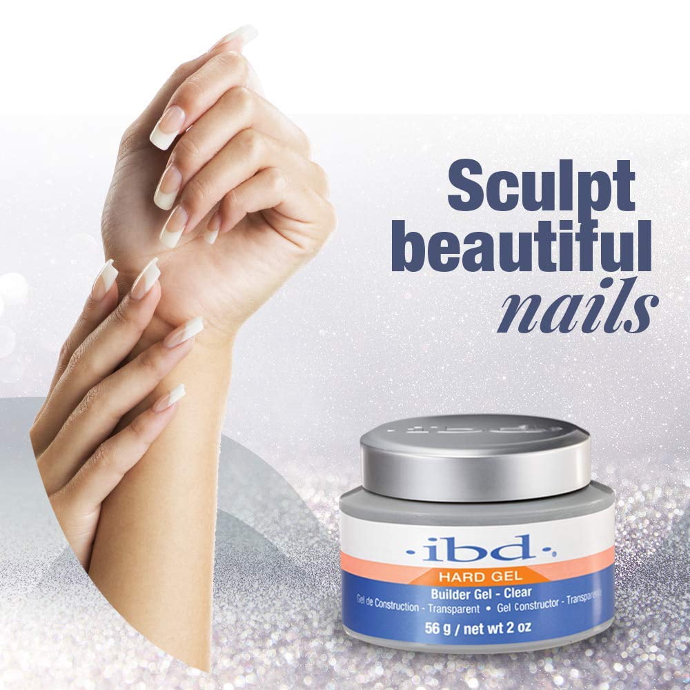 IBD Clear Builder Gel for Nails, LED/UV Cure, Self-Leveling