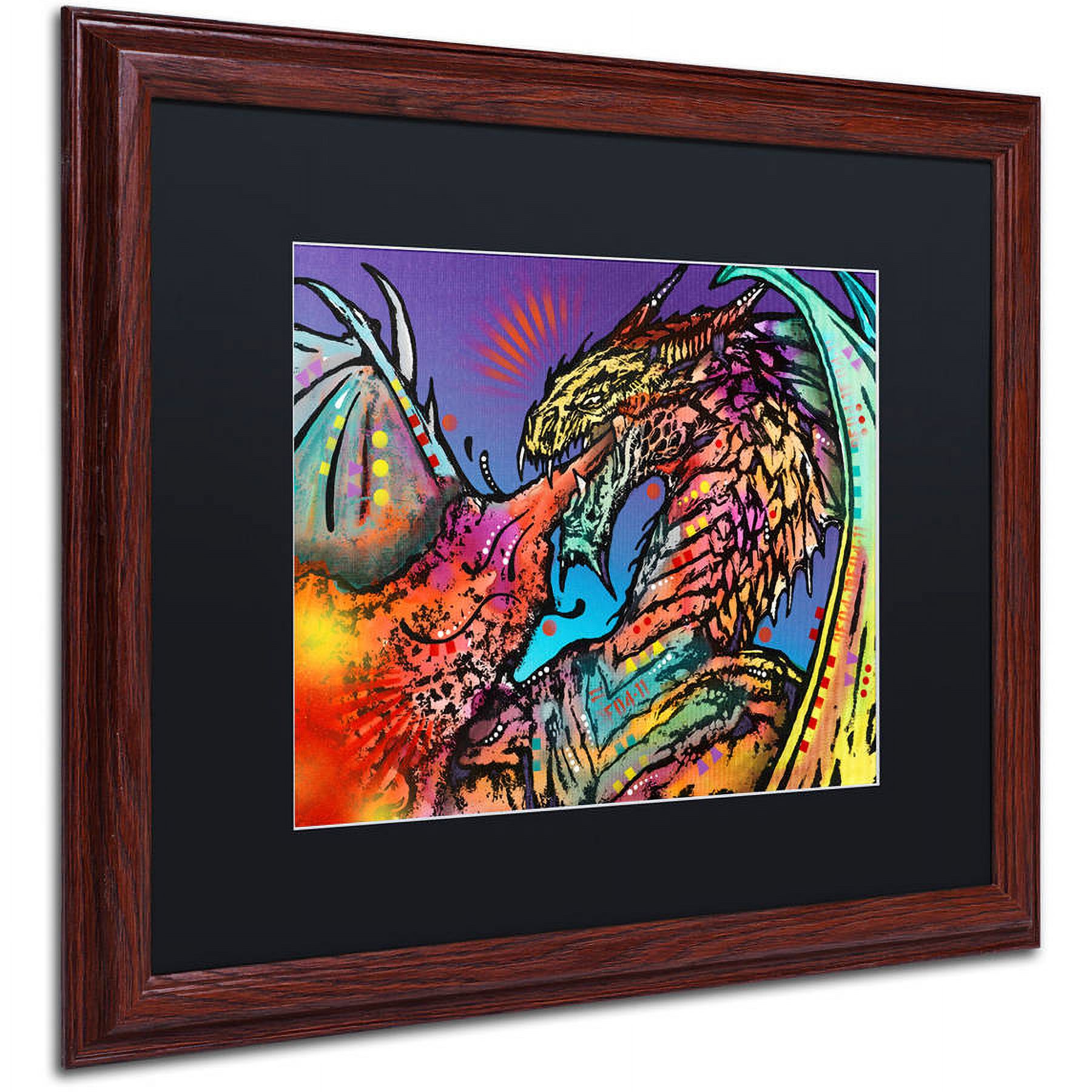 Trademark Fine Art "Dragon" Canvas Art by Dean Russo, Black Matte, Wood Frame