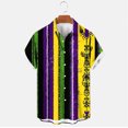 thumbnail image 3 of Ceisia Men's Regular Loose Short-Sleeve Mardi Gras Themed Shirt Carnival Element Print Spring Summer Shirt Gift, 3 of 8