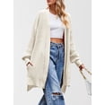 thumbnail image 6 of Long Cardigan Sweaters for Women Fall Trendy Oversized Open Front Winter Coat White  Color S, 6 of 8