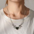 thumbnail image 4 of Heart Shaped Pendant Necklace Retro Necklace [跃星辉]未处理知产1pcs恶魔翅膀项链哥特式复古朋克嘻哈风吊坠心形滴油项链 ANGGREK Retro Necklace, 4 of 8