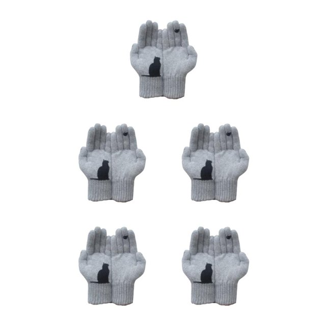 Minnieouse 1 par de guantes cálidos para invierno y otoño, guantes de dibujos animados para gatos y pájaros, protección térmica contra el Type2 NO2