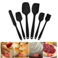 thumbnail image 2 of Silicone Spatula Set, Heat Resistant Spatula - One piece seamless design, non-stick rubber spatula for cooking, baking and mixing (set of 6, black), 2 of 5