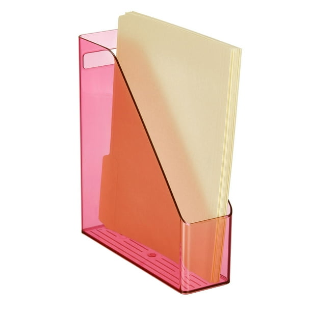 mDesign Plastic Slim Vertical File Folder Storage Organizer Bin with