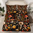 thumbnail image 2 of Manfei Female Men Botanical Mushroom Full Size Sheets 4-Piece,Chic Flowers Breathable Bed Sheets,Vintage Aesthetics Lightweight Sheet Sets,Microfiber Bedroom Decor, 2 of 7