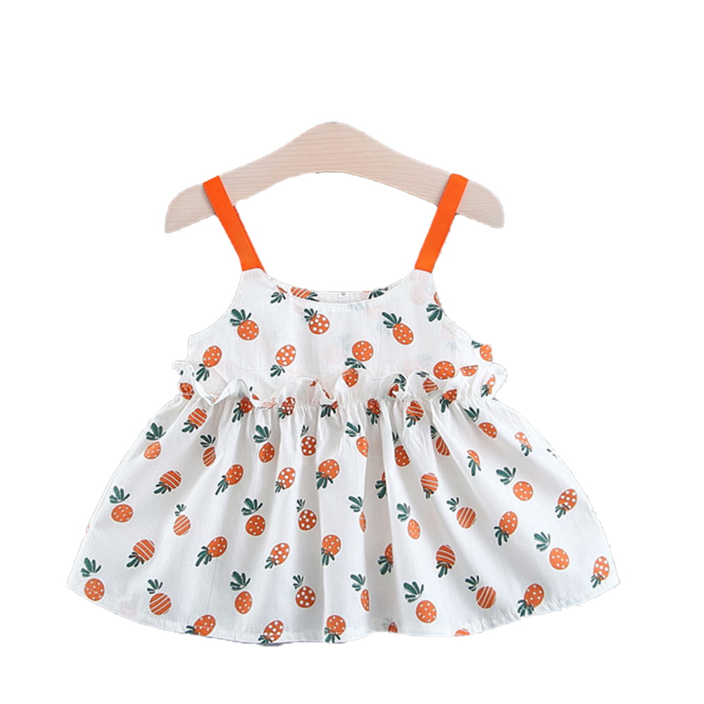 Toddler Child Baby Girls Polka Dot Printing Suspender Sleeveless Princess Dress 