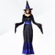 thumbnail image 3 of Conjunto de disfraz de Halloween azul y negro, vestido de bruja, traje de fiesta para disfraces, cosplay (vestido+sombrero+collar, talla XL), 3 of 7