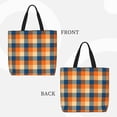 thumbnail image 2 of Easygdp Warm Orange Plaid Bolsa Tote para Mujer, Bolso de Hombro para Trabajo, Playa, Viajes, Compras y Supermercado, 2 of 7
