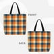 thumbnail image 2 of Easygdp Warm Orange Plaid Bolsa Tote para Mujer, Bolso de Hombro para Trabajo, Playa, Viajes, Compras y Supermercado, 2 of 7