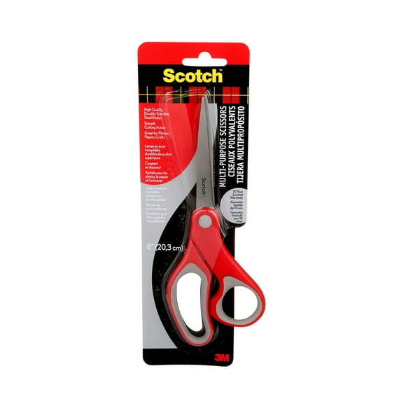 Ciseaux à usages multiples Scotch®, 1428, rouge, 20,3 cm (8 po) 1 Paire Par Paquet