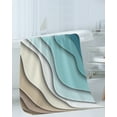 thumbnail image 3 of Teal Blue Ombre Cream Bath Towels for Bathroom Set,Luxury Microfiber Towels Gifts for Women,Beach Kitchen Hand Hair Face Towel and Dish Washcloth,Modern Geometric Brown Aesthetic Towels+Set, 3 of 7