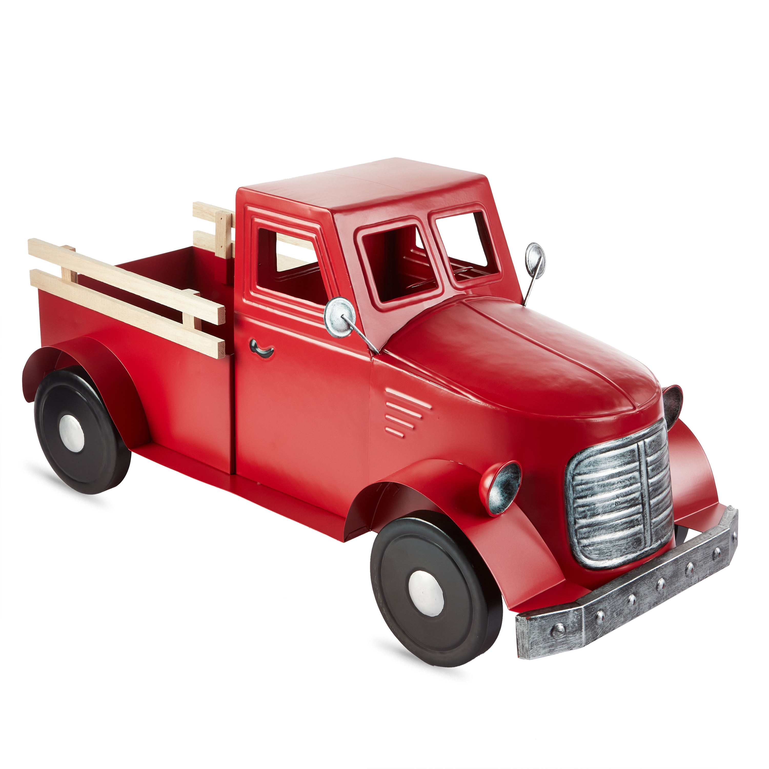 Holiday Time Antique Red Metal Truck Tabletop Decoration