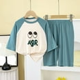 thumbnail image 2 of Odeerbi 1-13 Years Toddler Boys Girls Summer Modal Pajamas Short Sleeve Loungewear Shorts Set Cute Raglan Sleepwear Solid Color Lightweight Tops Pajama Set Toddler Boys Girls Clothes, 2 of 5