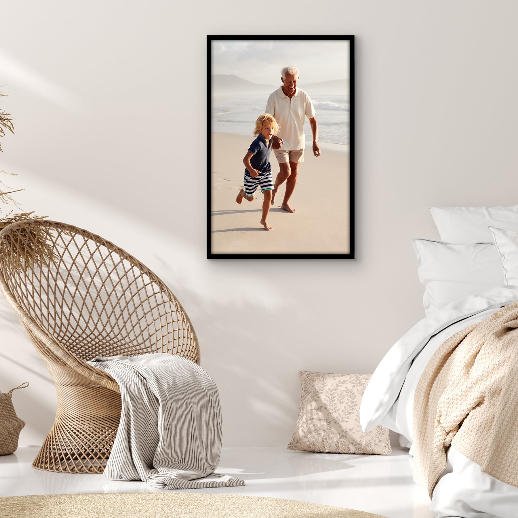 Americanflat 22x34 Poster Frame with Polished Plexiglass Streamline Collection Thin Border Wall - Black