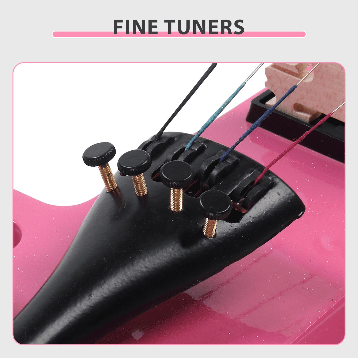 Hassch 4/4 Full Size Electric Violin – Silent Electric Violin with Case, Bow, Rosin, Headphones and Connecting Line for Beginners - Pink