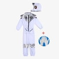 thumbnail image 1 of Traje espacial de astronauta para niños, mono, disfraz escolar de astronauta, ropa con capucha blanca de fantasía espacial, 1 of 5