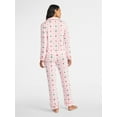 thumbnail image 2 of Derek Heart Women's Holiday Notch Collar Top and Pants Pajama Set, 2-Piece, Sizes S-XL, 2 of 4
