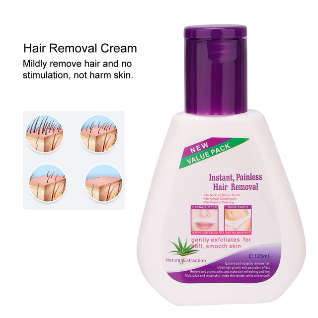 Crema Depilatoria, Crema Depilatoria indolora de aloe para Rostro, Fórmula de Plantas, Crema Depilatoria Rápida y Eficaz para Mujeres y Niñas
