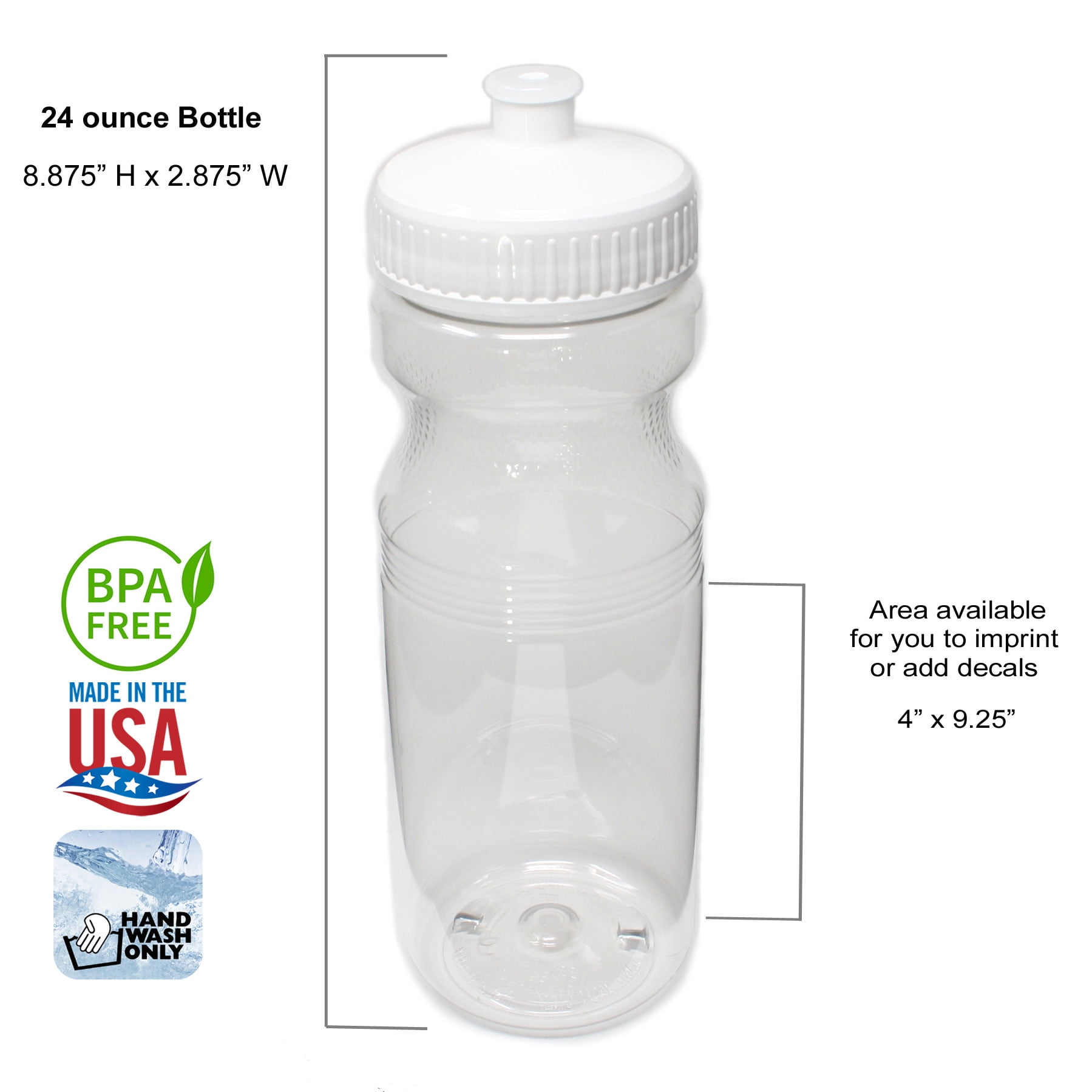 4pcs Plastic Water Bottles Bulk 15oz Reusable Sports Water Bottle