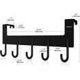 thumbnail image 3 of ACMETOP Over The Door Hooks, Over The Door Hanger, Heavy Duty Aluminum Over The Door Towel Rack, Door Hooks for Hanging Coat, Towel, Bag, Robe - 5 Hooks, Brush Finish (Matte Black 1Pcs), 3 of 10