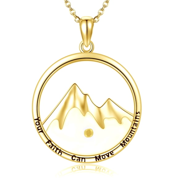 925 sterling silver and gold mustard seed mountain necklace as a jewelry gift for Women