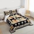 thumbnail image 3 of Feelyou Wildlife Deer Kids Queen Comforter Set, Vintage Western Lake House Bedding Sets, Tribal Aztec Triangle Bedding Comforter Set, Breathable Home Decor, 3-Piece, 3 of 8