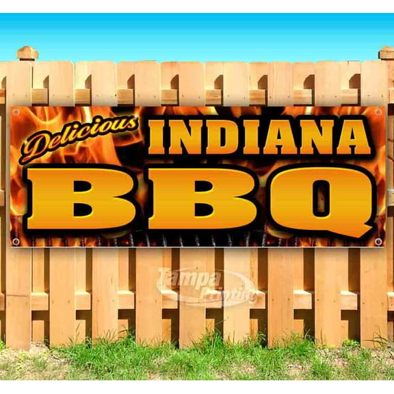 Indiana BBQ 13 oz Vinyl Banner With Metal Grommets