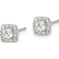 thumbnail image 2 of 14K White Gold Square Cluster Diamond Earrings (5 X 5) Made In India em5466-062-wa, 2 of 5