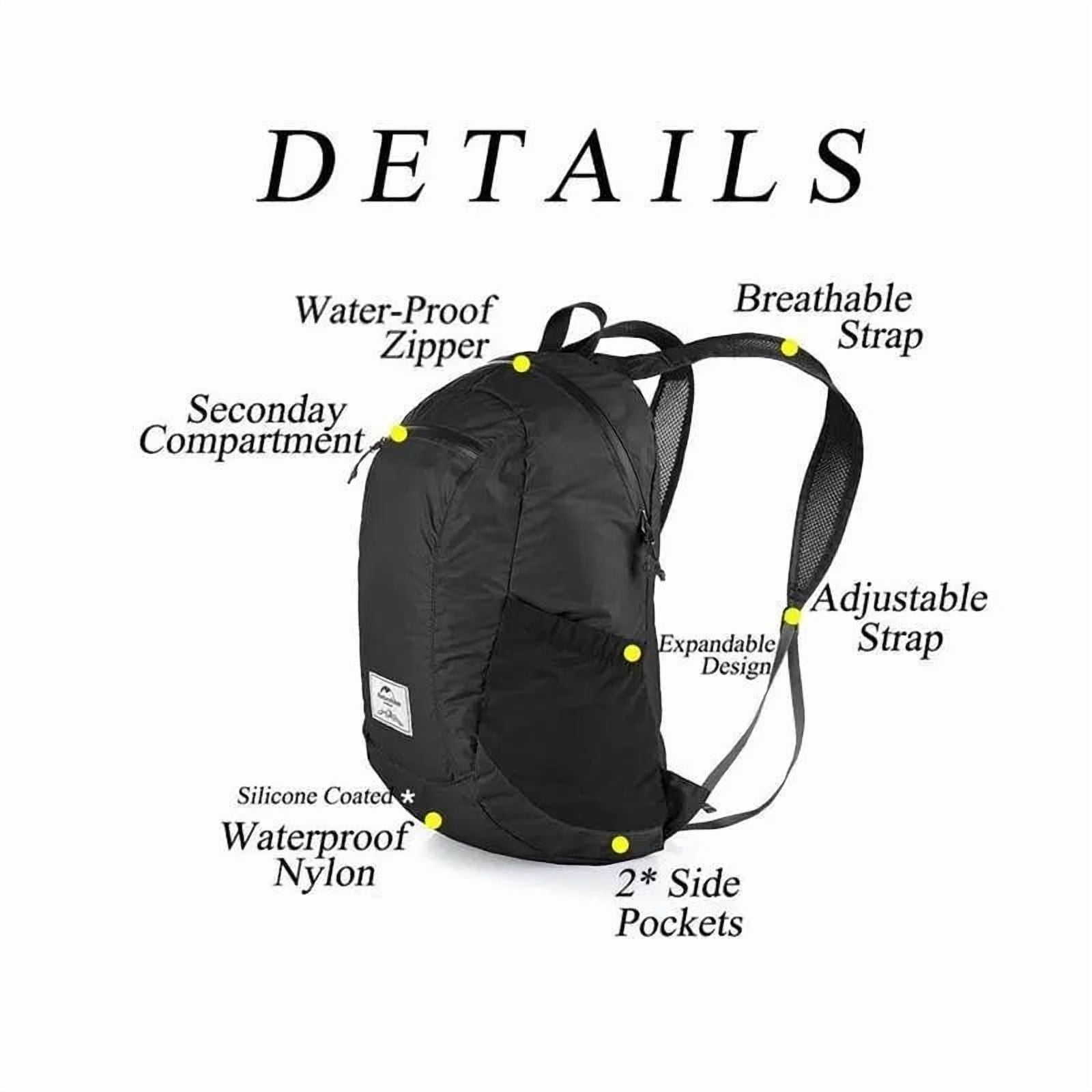 Naturehike 18L Lightweight Waterproof Packable Backpack – 30D Nylon, YKK Zippers, Foldable Hiking Daypack for Travel & Camping