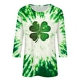 thumbnail image 3 of Ohufall St Patricks Day Tops for Women 3/4 Sleeve Crewneck Shamrock Shirts Casual Trendy Festival Holiday Tunic Tee Tops, 3 of 3