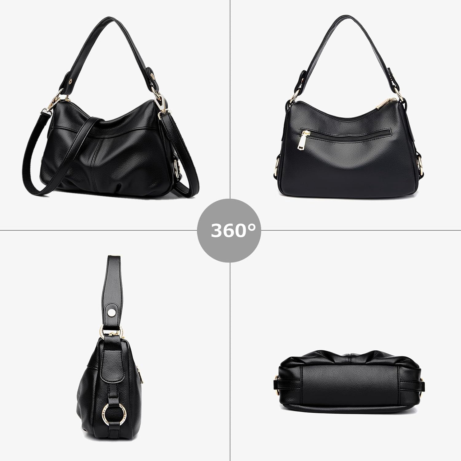 Hobo Bags for Women PU Leather Crossbody Purses Trendy Shoulder Handbag Tote Bag Satchel Bag